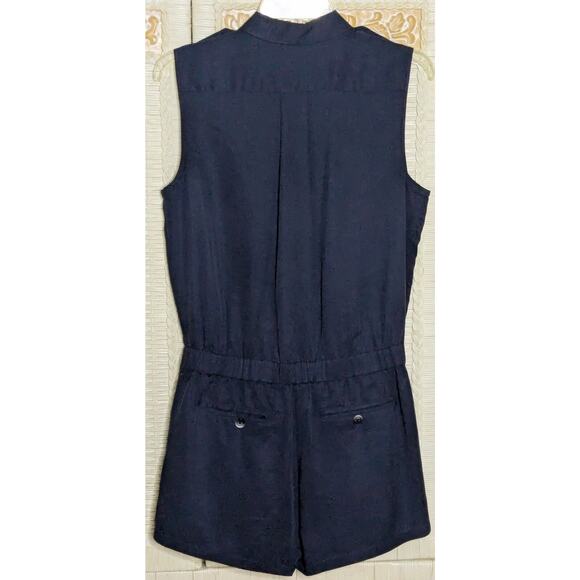 ATM Anthony Thomas Melillo Romper Womens XS Blue Shorts Sleeveless Button Front - Picture 5 of 7